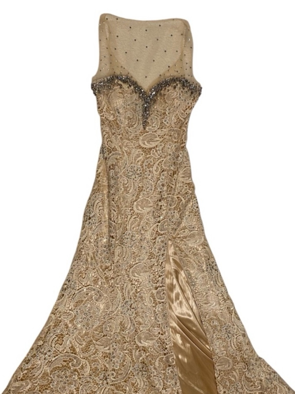 Panoply Elegant Cream Lace Gown size 4 - Picture 10 of 15